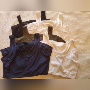 Lot of 5 XL Tank Tops  Black, Green, Blue, and 2 White. No Boundaries brand